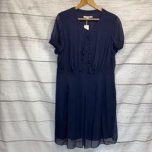 Boden Navy Blue Tea Dress Midi 14R NWT